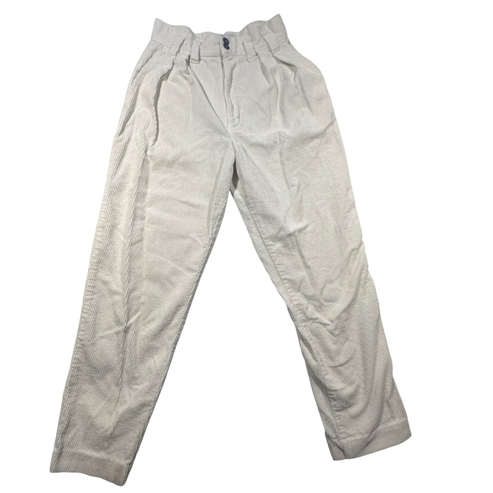 Vintage Sycamore Corduroy Pants Off White Pleated Tapered 90s VTG Women's 7
